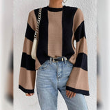 Ribbed Knit Striped Sweater