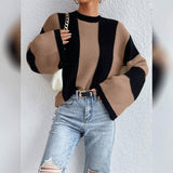 Ribbed Knit Striped Sweater