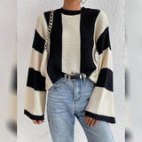 Ribbed Knit Striped Sweater