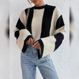 Ribbed Knit Striped Sweater