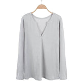 V-Neck Waffle Knit Henley Top