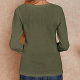V-Neck Waffle Knit Henley Top
