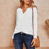 V-Neck Waffle Knit Henley Top