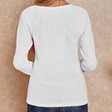 V-Neck Waffle Knit Henley Top
