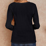 V-Neck Waffle Knit Henley Top