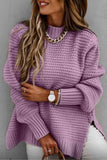 Round Neck Slit Sweater