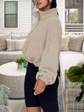 Half-Zip Collared Drop Shoulder Sweatshirt