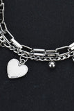 Heart Charm Stainless Steel Bracelet