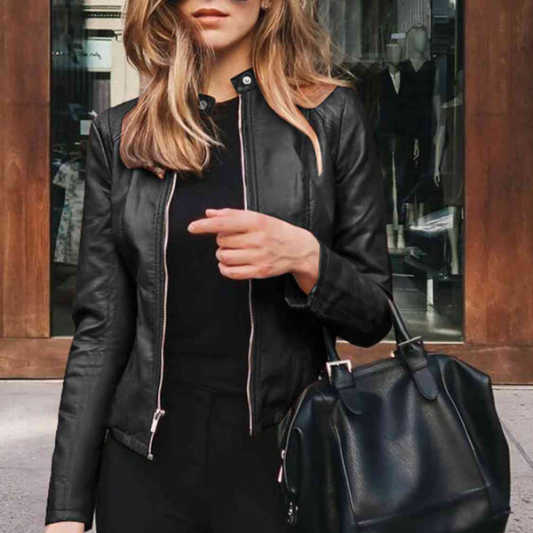 Mock Neck Zip Up Jacket