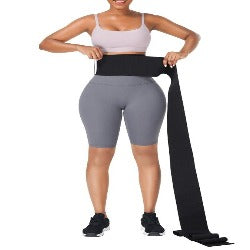 Black Latex Tummy Wrap Compression Band Higher Power